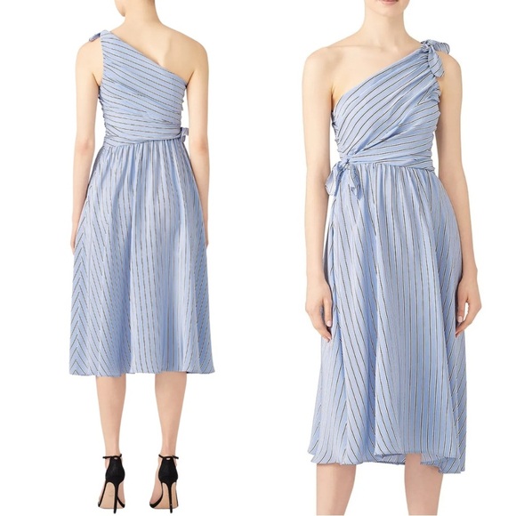 A.L.C. Striped One Shoulder Midi Dress - Picture 10 of 10